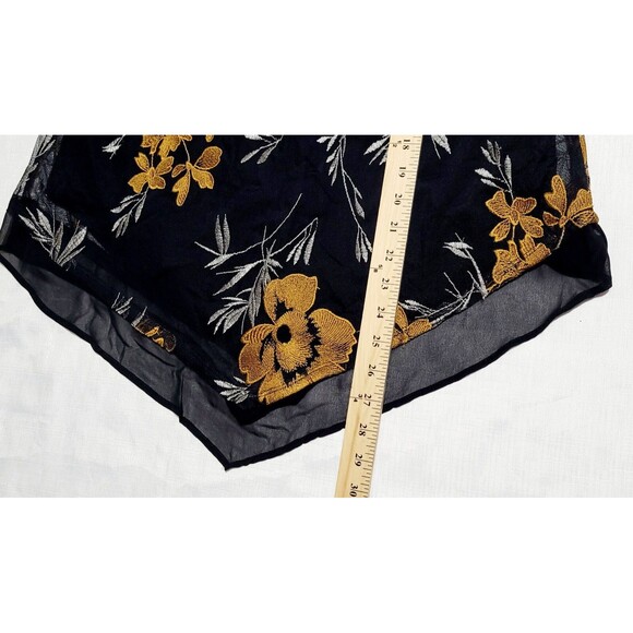 Alfani black floral Asymmetrical  Scoop neck sleeveless stretch top M - Picture 7 of 9